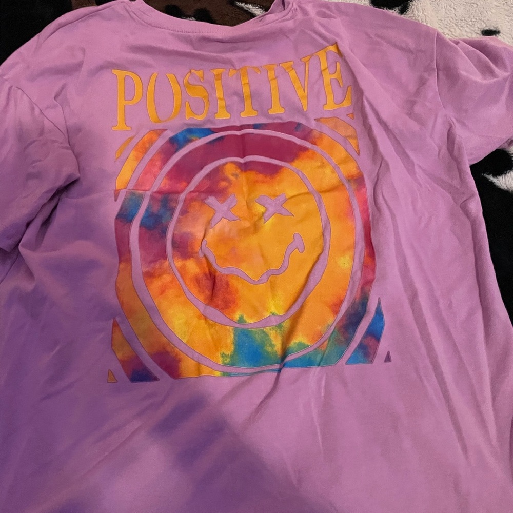 SHEIN Purple Short Sleeve Graphic Tee